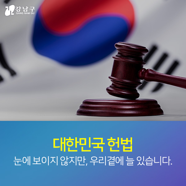 대한민국 헌법 눈에 보이지 않지만, 우리곁에 늘 있습니다.