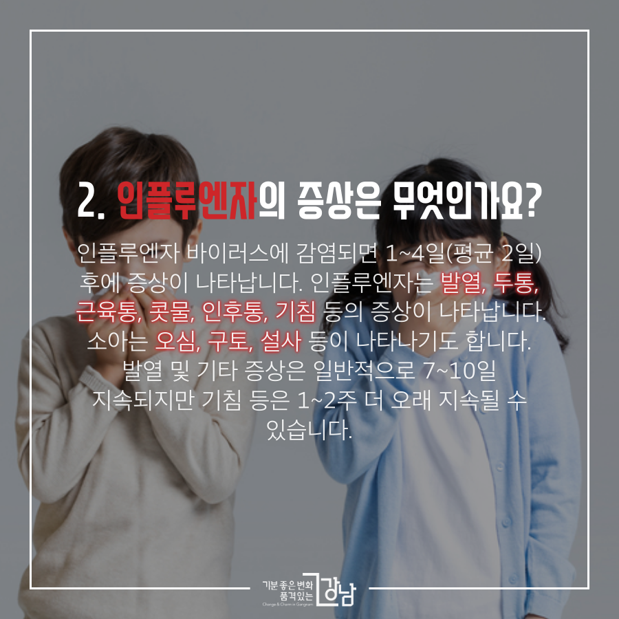 인플루엔자의 증상은 무엇인가요