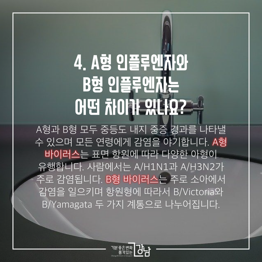 A형 인플루엔자와 B형 인플루엔자는 어떤 차이가 있나요?