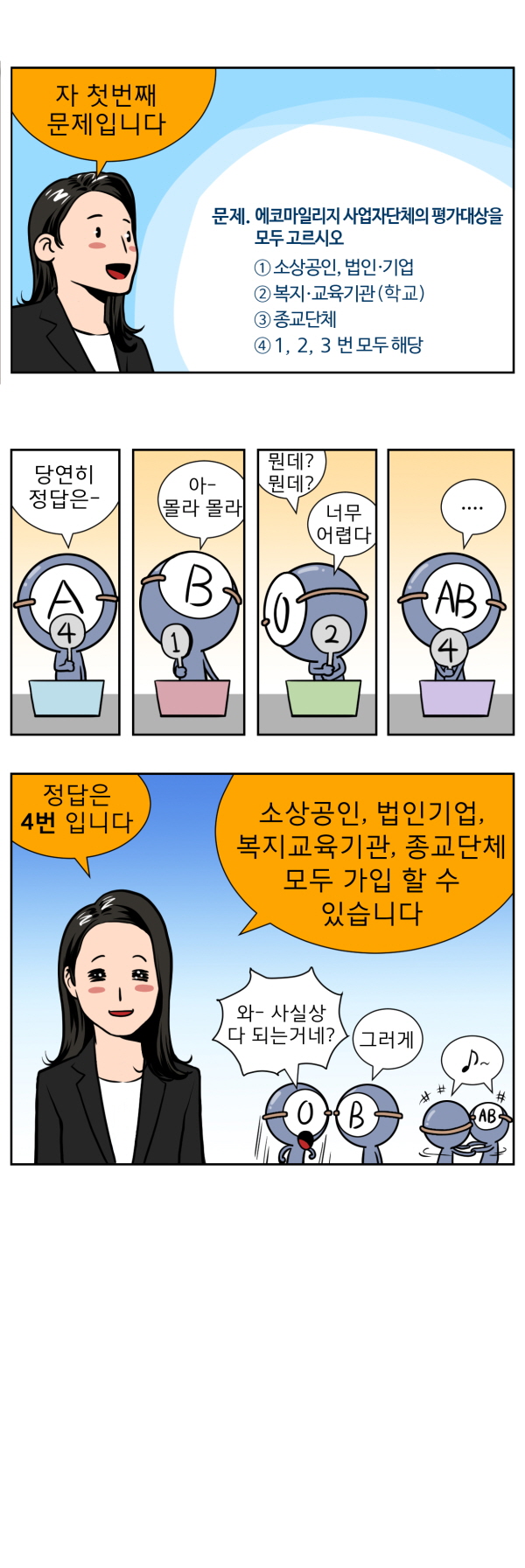 혈액형 캐릭터와 함께 알아보는 에코마일리지 2화 사업자단체회원