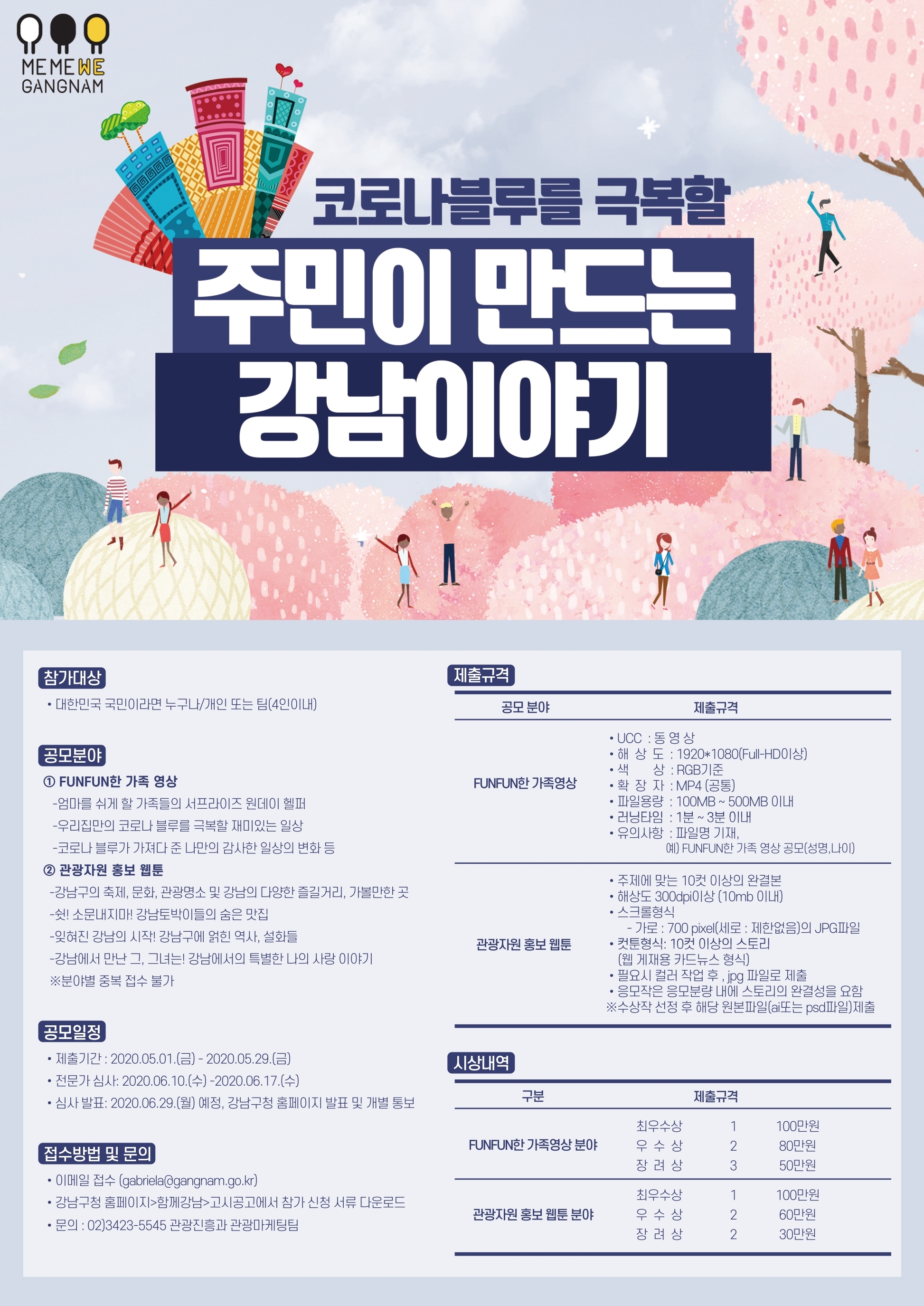 5.1~29 코로나블루 극복 ‘FUNFUN한 가족 영상’ ‘숨은 맛집 및 역사·설화 웹툰’ 2가지 분야