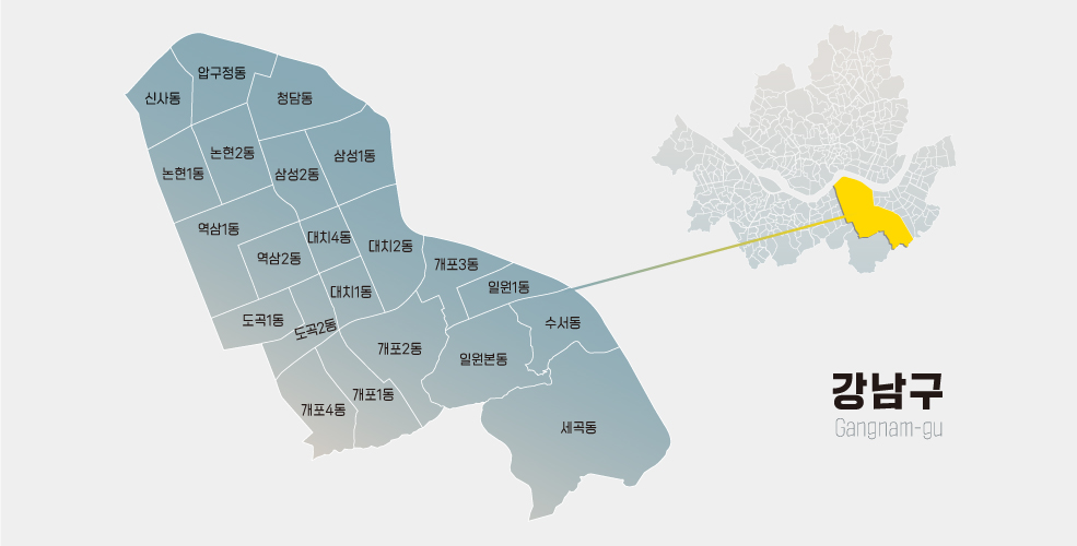 강남구 행정동 지도표시
