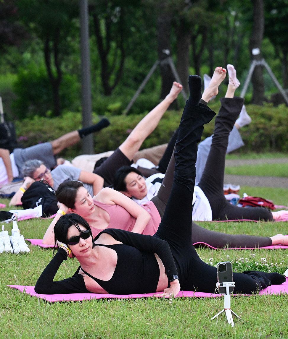푸른 잔디 위의 균형