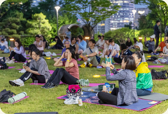 별빛요가 행사가 끝난 후 펼쳐진 작은 음악회