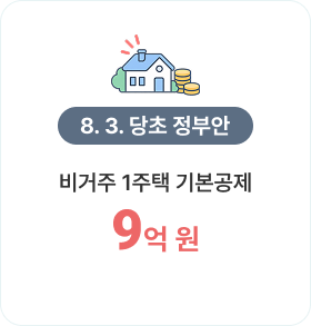 8. 3. 당초 정부안-비거주 1주택 기본공제 9억 원