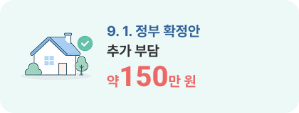 9. 1. 정부 확정안 추가 부담 약150만 원