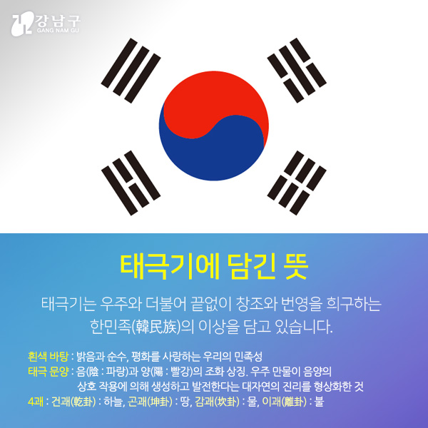 태극기에 담긴 뜻 자세한 내용은 아래 참고