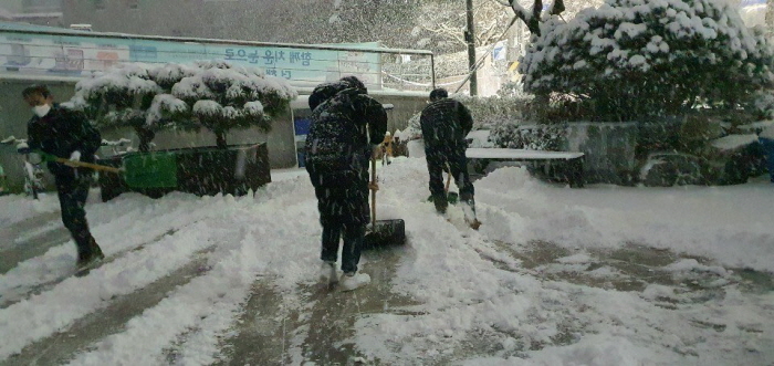 강남구, 공무원 1691명 투입 긴급 제설작업 실시