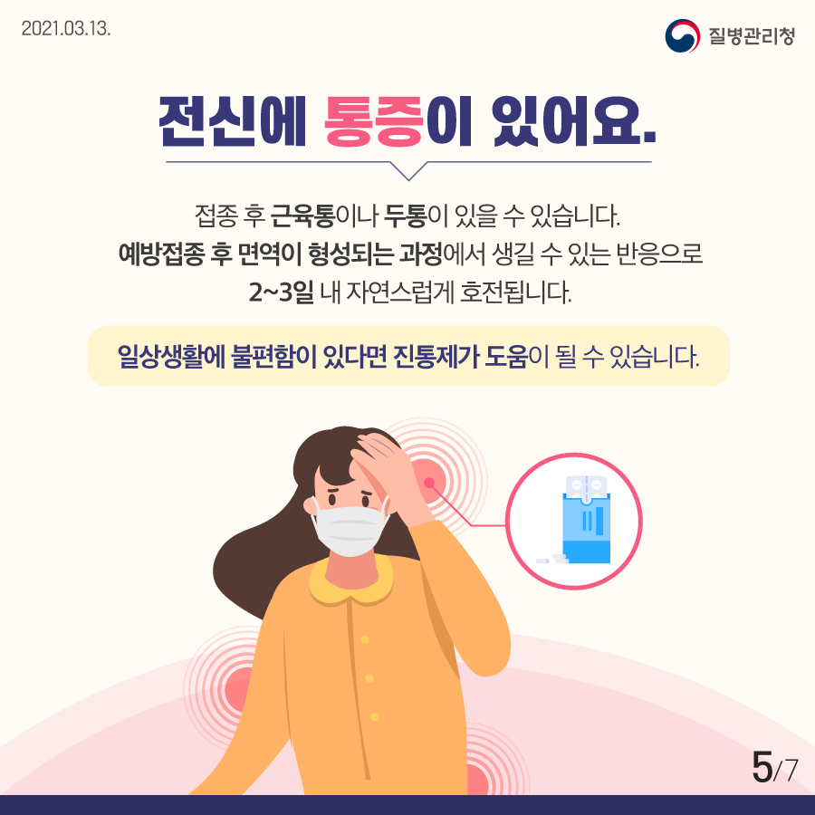 코로나19 예방접종 후 증상이 나타나면 이렇게 하세요! 