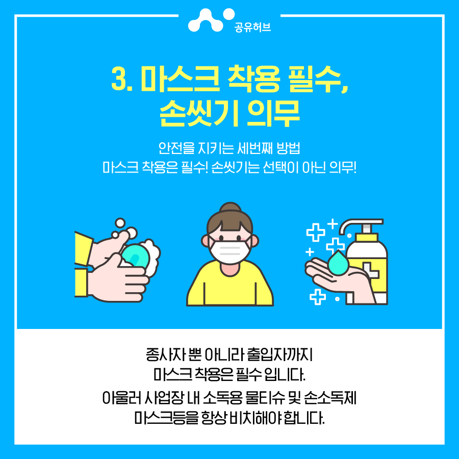 안전하게 공유하는 생활방역수칙 <공유공간 편>