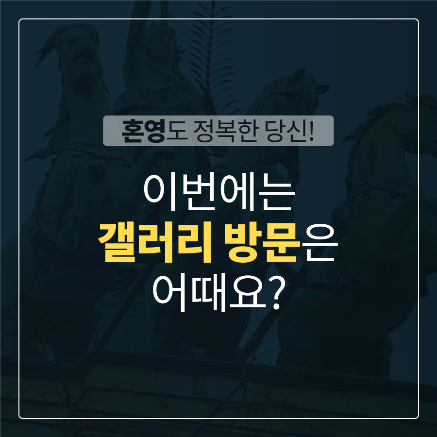 혼영도 정복한 당신! 이번에는 갤러리 방문은 어때요?