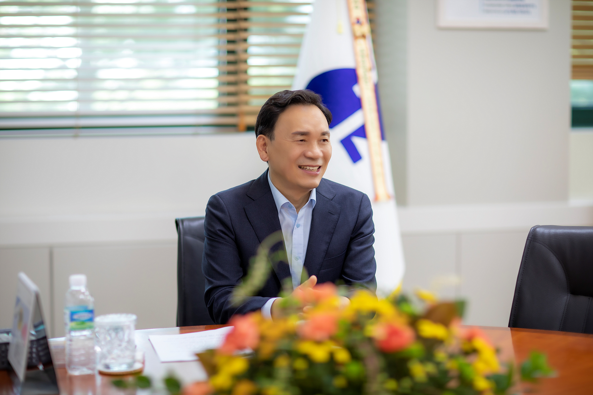 조성명 강남구청장은 세텍 부지에 행정문화복합타운을 만든다면 행정업무 시설뿐만 아니라 전망대와 공원 등을 같이 설치해 문화와 자연을 함께 느낄 수 있는 복합시설로서 도쿄도청처럼 많은 이들이 찾는 관광지가 될 것이라고 생각한다고 밝혔다. [사진=한국무역신문 오건호 사진기자]