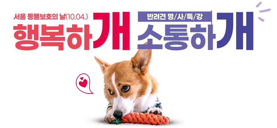 서울 동물보호의 날(10.04.)맞이 반려견 명사 특강 행복하개 소통하개