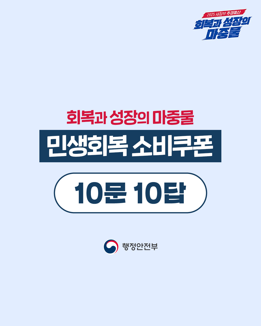 회복과 성장의 마중물  민생회복 소비쿠폰 10문 10답 