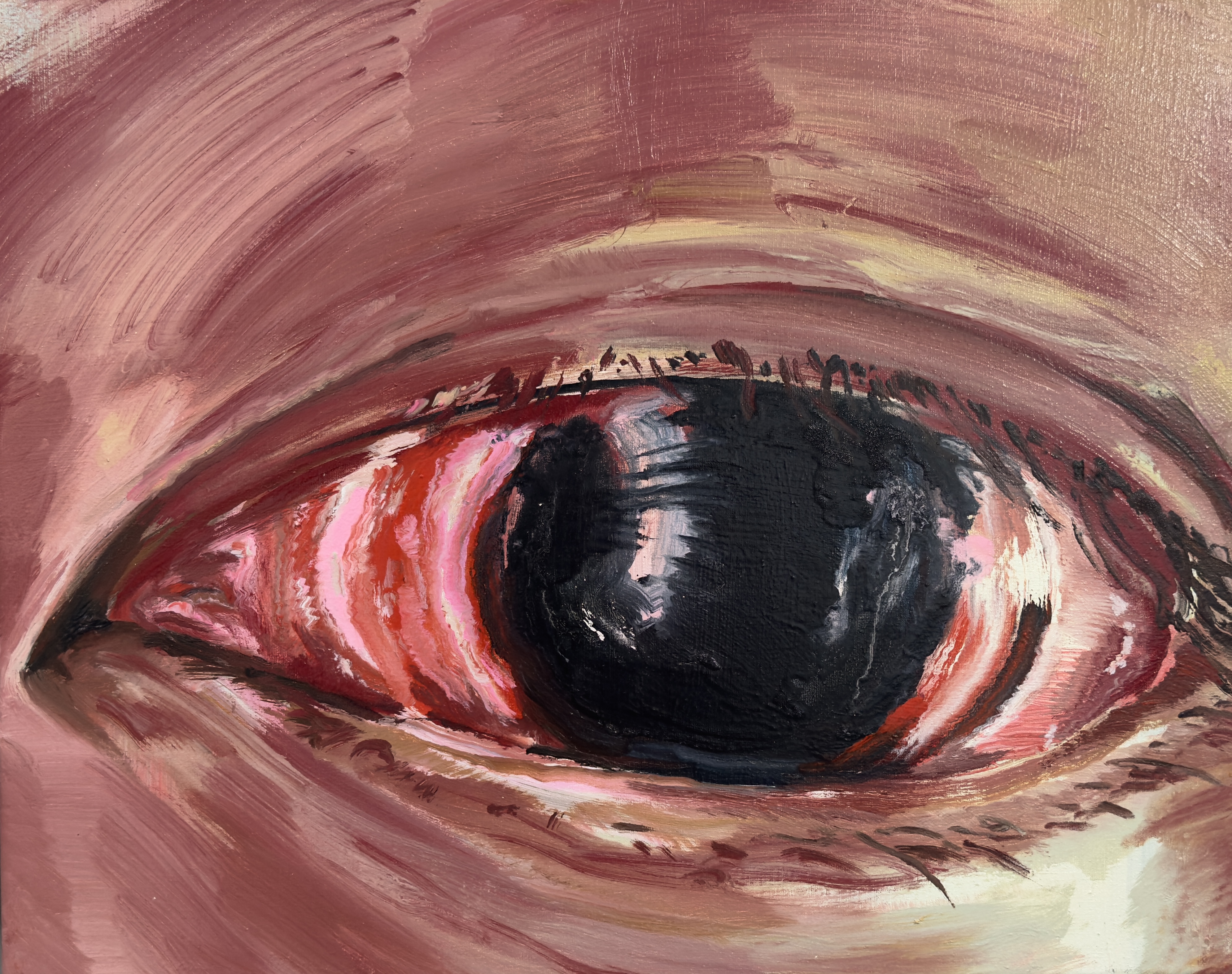 이은새_Flushed eye, 2025, oil on canvas, 50x40cm_이미지 작가 제공