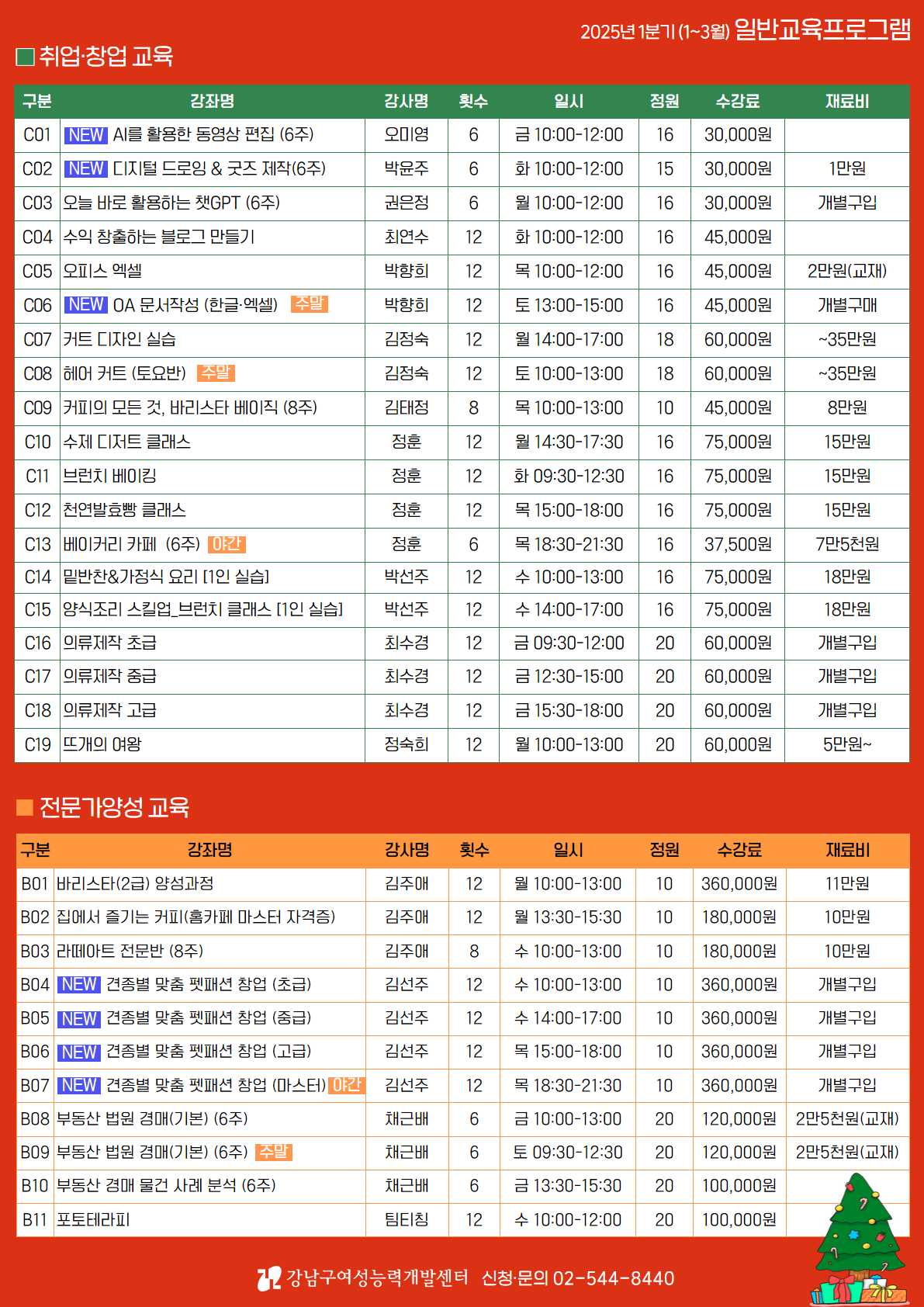 2025년 1분기 교육프로그램 안내